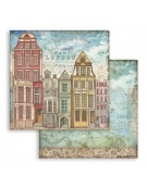 Scrapbooking paper double face "Lady Vagabond London houses" - Stamperia