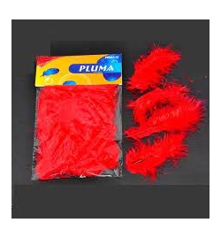 Feathers 8cm 30pcs - Red - Meyco