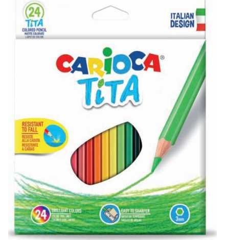 Pencils Colored Wood Free Set 24pcs - Carioca