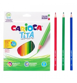 Pencils Colored Wood Free Set 24pcs - Carioca