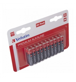 Alkaline Batteries AAA (LR03 1.5V) Pack 20 - Verbatim