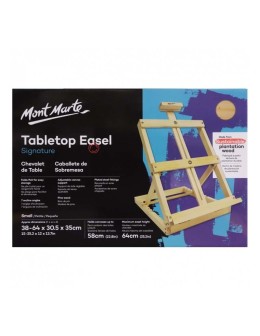 Mont Marte small pine wood tabletop easel, highly stable and easily adjustable for canvases up to 58cm.