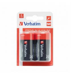 Alkaline Batteries D (1.5V) 2pcs - Verbatim