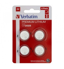 Lithium Batteries CR2025 4pcs - Verbatim