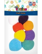 Pom Poms 45mm Assorted Colours 8pcs - Littlies