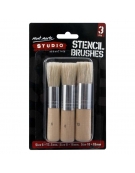 Paint Brush Set 3pcs White Bristle Stencil - Mont Marte