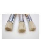 Paint Brush Set 3pcs White Bristle Stencil - Mont Marte