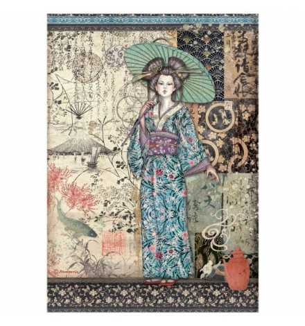 Ricepaper A4: "Sir Vagabond in Japan lady"