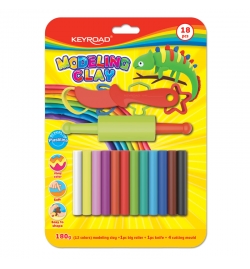 Set 12 Colors Modeling Clay with tools - Keyroad