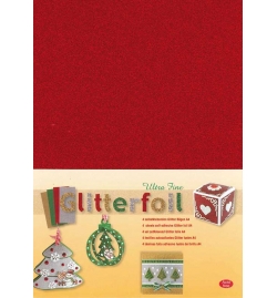 Self Adhesive A4 glitter foil Red 4 sheets