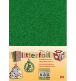 Αυτοκόλλητο φύλλο A4 με glitter Πράσινο 4pcs