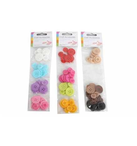Plastic Buttons Colored Assorted 40pcs