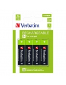 Premium Rechargable Batteries Ni-MH AA 4pcs - Verbatim