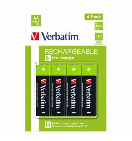 Premium Rechargable Batteries Ni-MH AA 4pcs - Verbatim