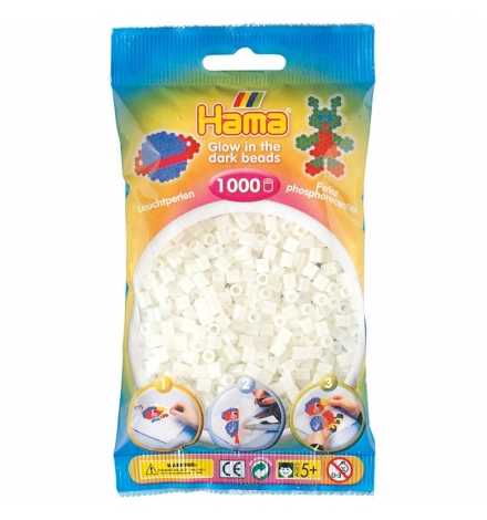 Hama bag of 1000 - Glow in the Dark Green