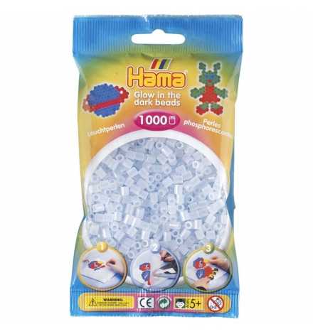 Hama bag of 1000 - Glow in the Dark Blue