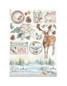 Ricepaper A4: "Winter Tales poinsettia"