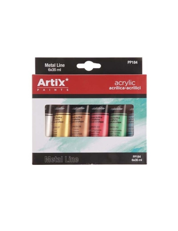 Acrylic Metallic Paints Set 6pcs x 35ml Artix