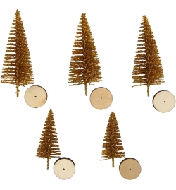 Model Tree 4+6cm with Wooden base 5pcs