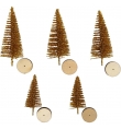 Διακοσμητικά Δeντράκια Χρυσά 4+6cm με Βάση 5pcs
