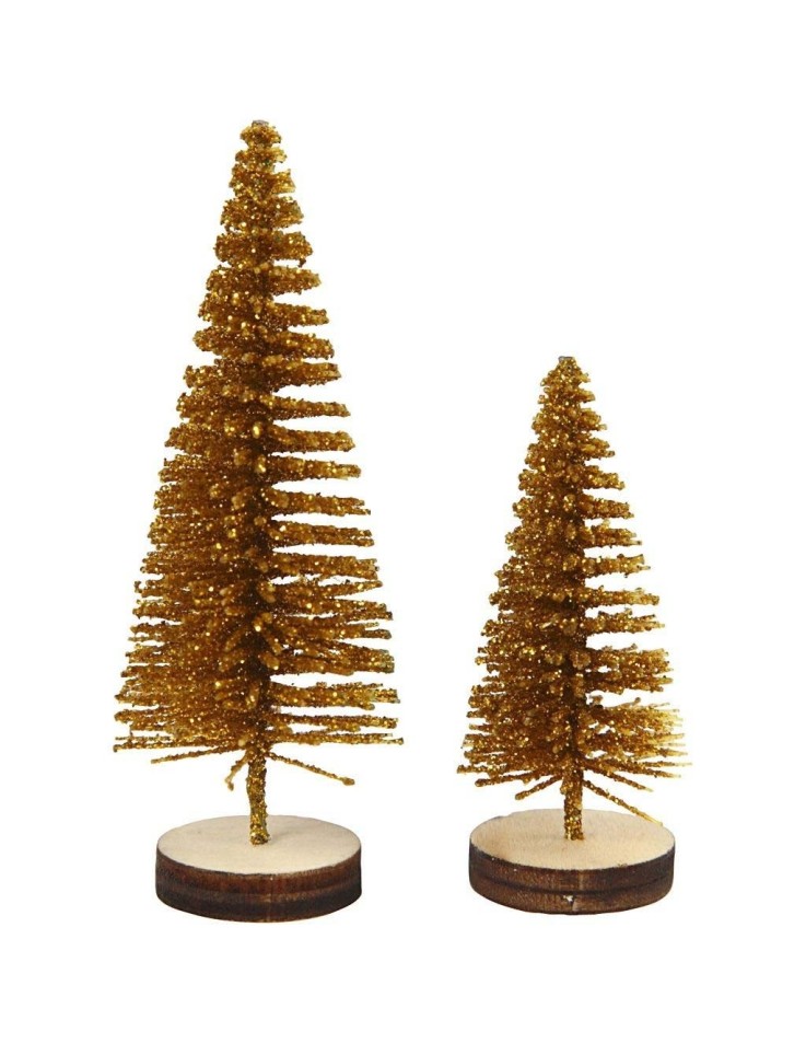 Διακοσμητικά Δeντράκια 4+6cm με Βάση 5pcs
