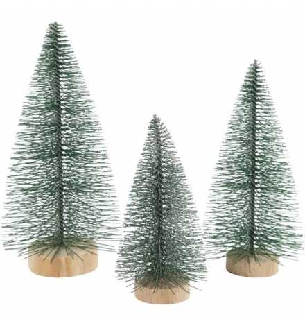 Model Tree 10+15cm with Wooden base 3pcs