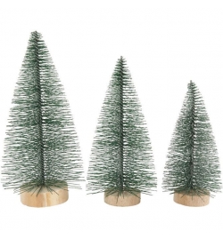Model Tree 10+15cm with Wooden base 3pcs