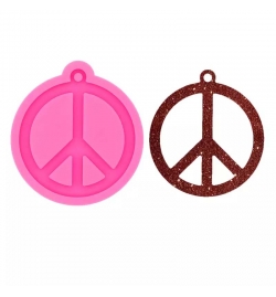 Silicone Mold Peace Symbol 6.8x5.1x0.8cm