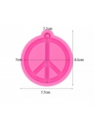 Καλούπι σιλικόνης στρογγυλό σύμβολο ειρήνης 6.8x5.1x0.8cm