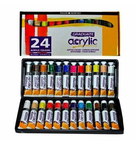 Paints Acrylic Colour Set 24pcs x 22ml - Daler Rowney