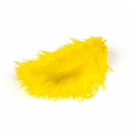Feathers 12cm 17pcs - Yellow - Meyco