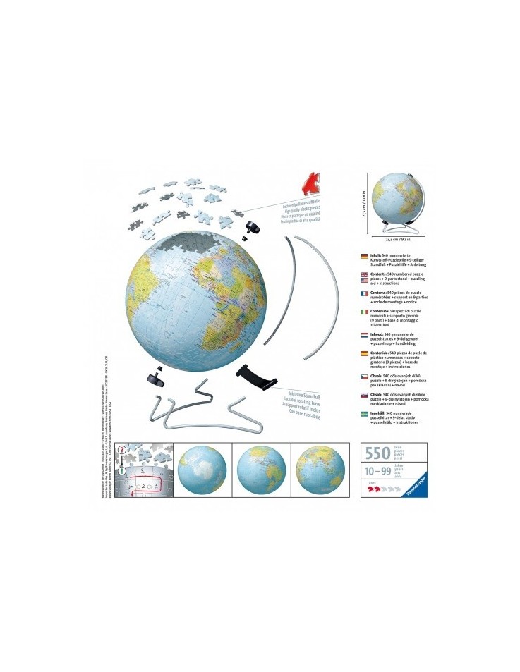 3D Puzzle 540pcs Globe