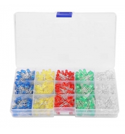 LED 5mm Assortment Kit 5 colors - 500pcs