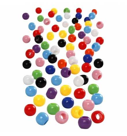 Plastic Beads Colored 10mm / 5mm 280pcs