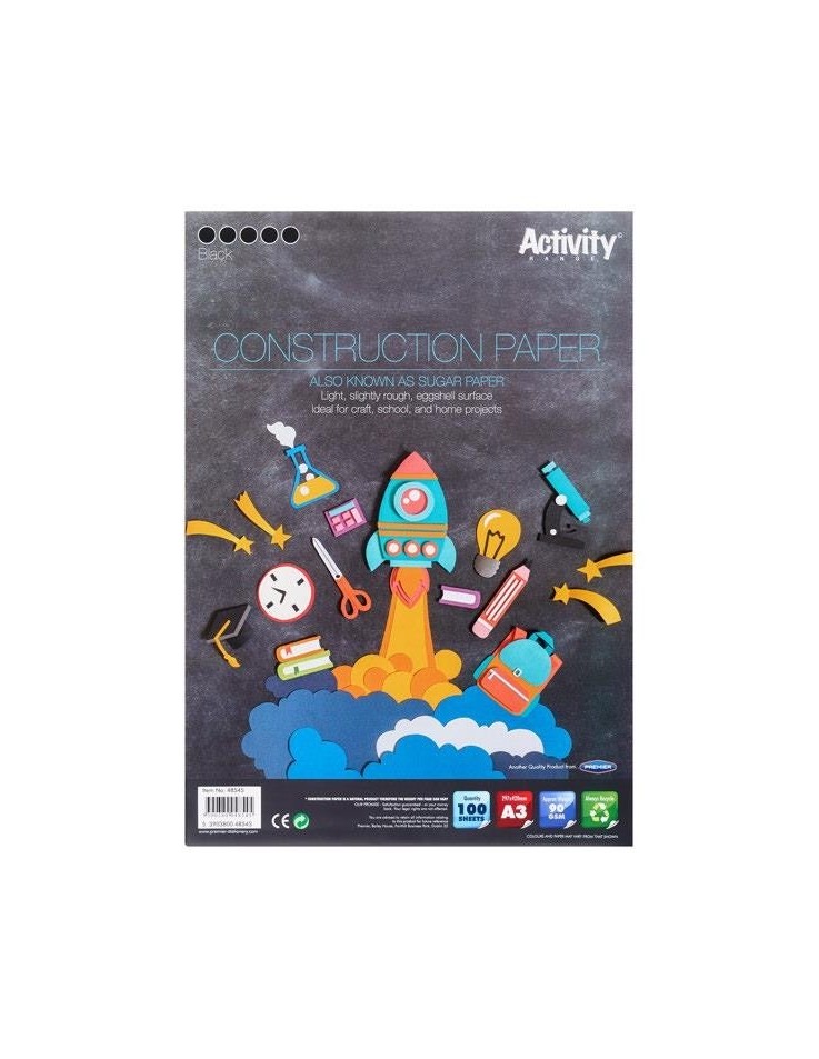 Sugarpaper Sheets  A3  100pcs - Black