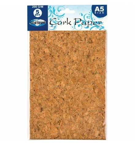 Cork Sheet Self-Adhesive A5 2mm 5pcs