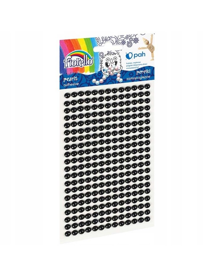 Αυτοκόλλητες πέρλες μαύρες 5mm 260pcs