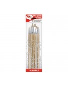 Paint Brushes Bristol 8pcs 4 Round + 4 Flat