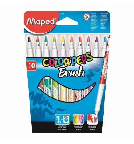 Maped Color'Peps Brush Tip Ultrawashable Markers 10pcs Maped