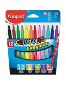 Color Peps Long Life Felt Tip Markers Set 12pcs Maped