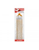 Paint Brushes Yellow 8pcs 4 Round + 4 Flat