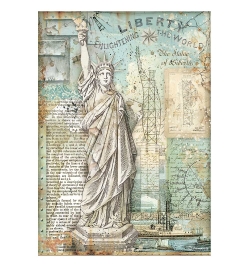 Ricepaper A4: "Sir Vagabond Aviator Statue of Liberty"