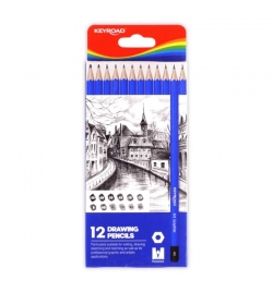 Drawing Pencils Black 12pcs - Keyroad