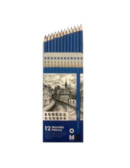 Drawing Pencils Black 12pcs - Keyroad 2