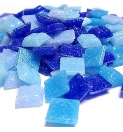 Joy Glass Mosaic 10x10mm 200gr - Mix Blue