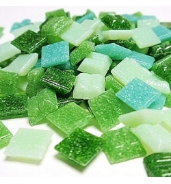 Joy Glass Mosaic 10x10mm 200gr - Mix Green