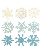 Christmas Wooden Snowflakes Set 72pcs