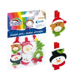 Wooden Christmas Pegs 6pcs