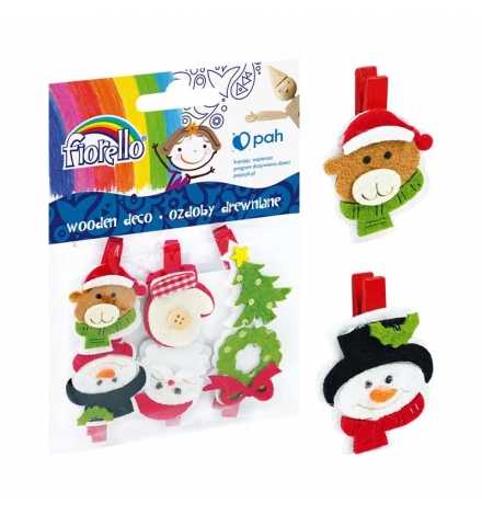 Wooden Christmas Pegs 6pcs