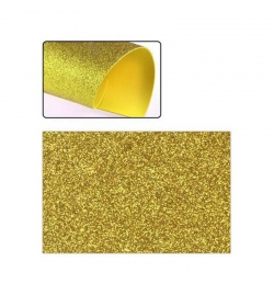 Αφρώδες υλικό (foam) 2mm 40x60cm Χρυσό με Glitter